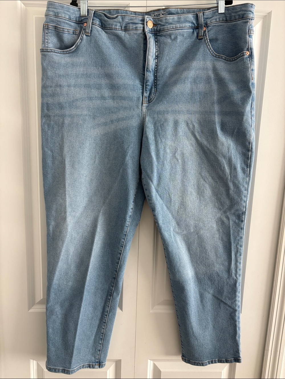 Terra & Sky Light Blue Straight Leg Jeans Size 24